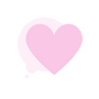 Round Light Pink Speech Bubble with darker Pink Heart Overlay on top. Becky West's Logo